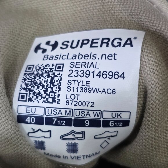 Womens Superga Beige Canvas Alpina High Top Platform Sneakers Lace Up Size 9 - Picture 2 of 8